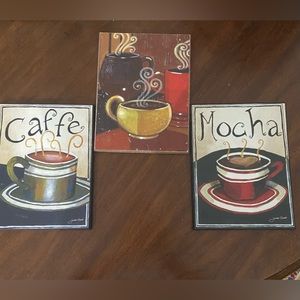 Wall Art, coffee themed, 3 pieces